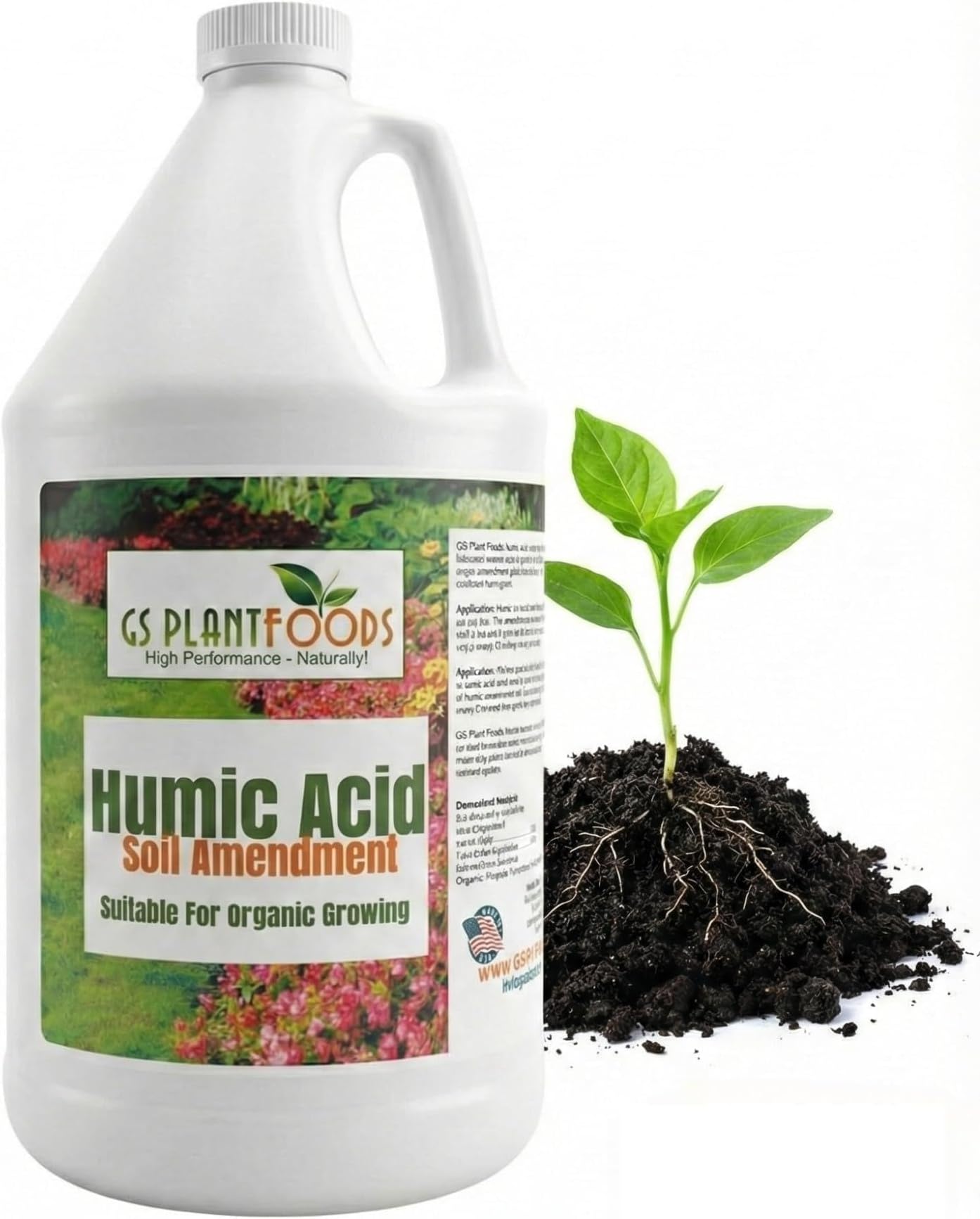 Humic Acid Soil Amendment – Leonardite-Derived Liquid Concentrate for Improved Soil Structure & Nutrient Availability – OMRI Listed for Organic Use – 1 Gallon