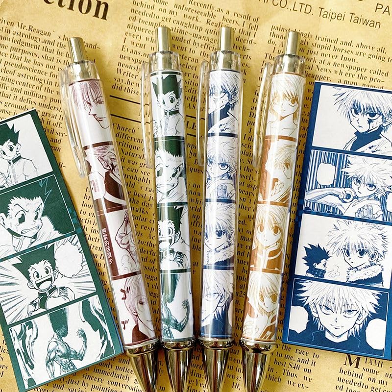 Amazon.co.jp: ハンターハンター 中性ボールペン 4本入 0.5mm 黒 萌え