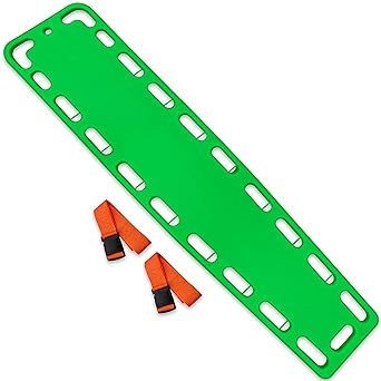 EMS XTRM Spine Board Stretcher Backboard for Patient - EMT Backboard Immobilization Portable Patient Transport Rescue Lightweight PE Plastics Ambulance Stretcher Gurney, Green