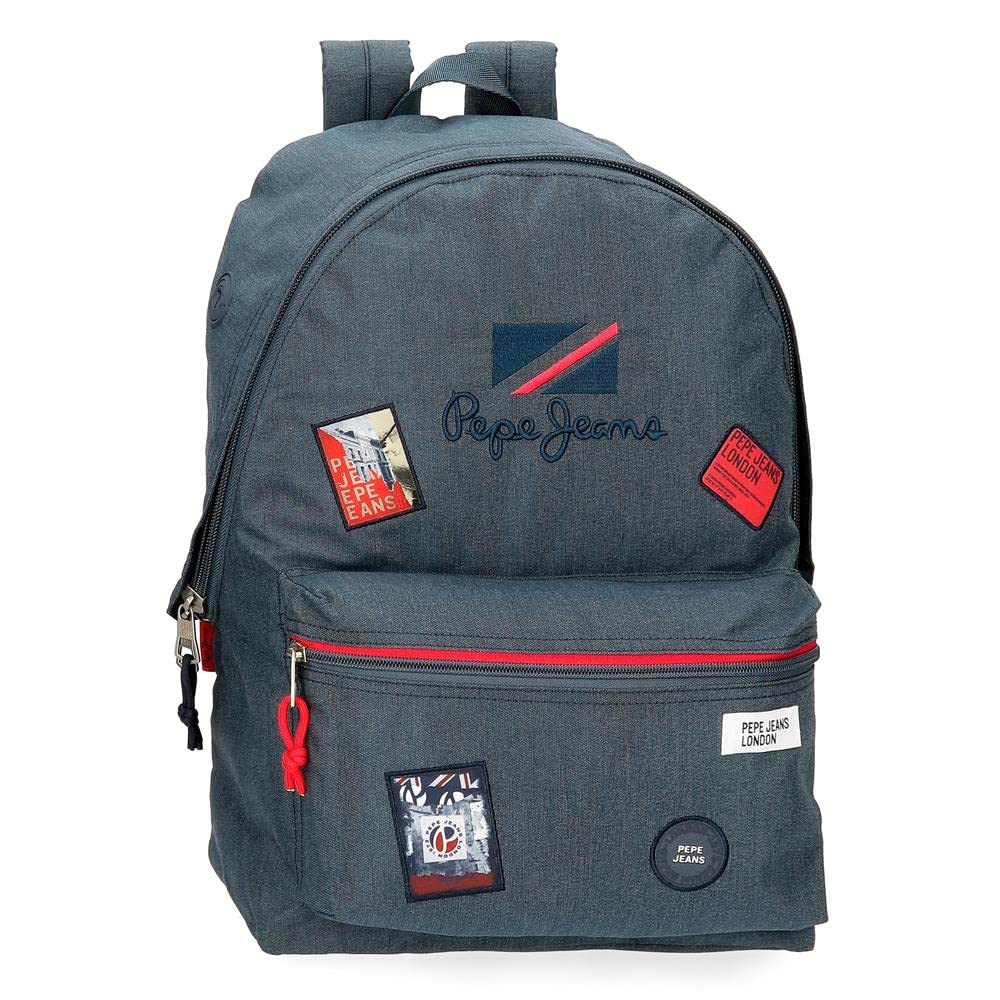 Pepe Jeans Kay Mochila Escolar Adaptable a Carro Azul 31x44x15 cms Poliéster 23,87L