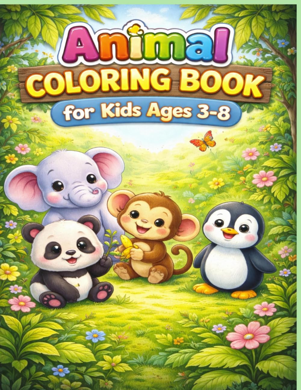 Animal Coloring Book For Kids Ages 3-8