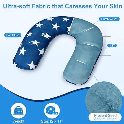 Miniatura 4 de Atsuwell Calentador de cuello para microondas, almohada térmica para el cuello para microondas con algodón y linaza, almohadilla térmica para