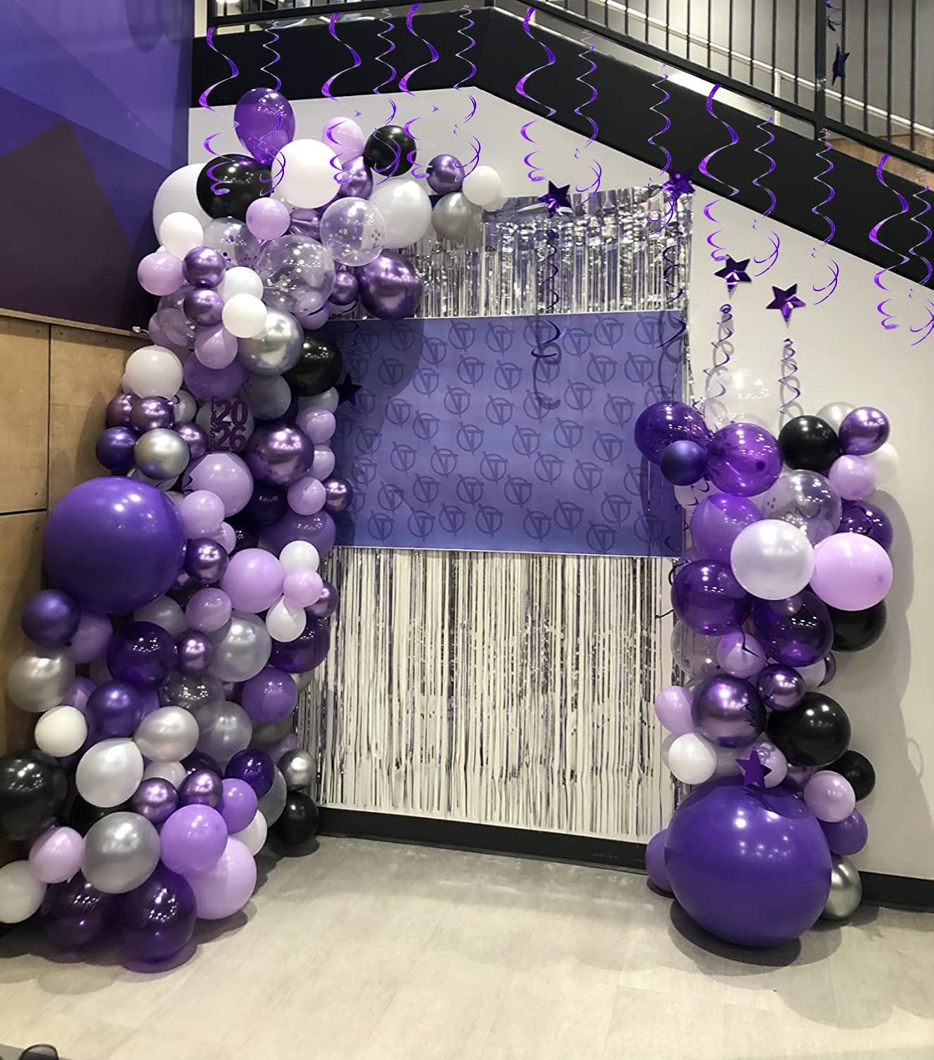 30 pcs Purple Hanging Swirl Decorations Swirls Party Decorations Plastic Party Streamer for Ceiling, 26"