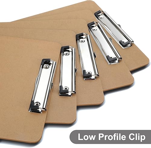 Miniatura 4 de Juego de 4 portapapeles de madera, tablero de clip de fibra prensada tamaño carta 8.5x11" para aula, estudiantes, niños, tamaño estándar A4 9" x