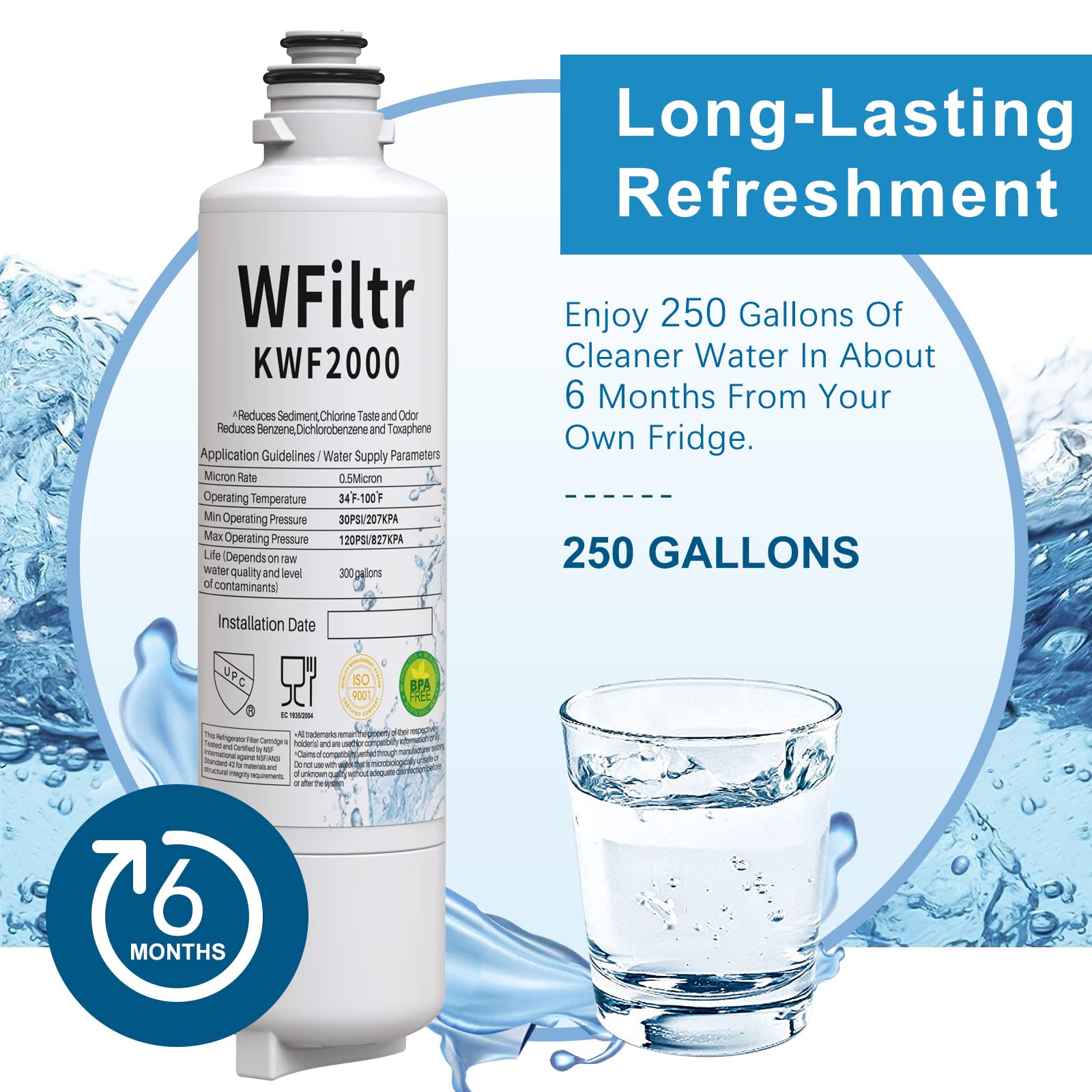 OHFULLS KWF 2000 Refrigerator Water Filter 3-Pack - Compatible With Miele KWF 2000 IntensiveClear 2.0 - View #10