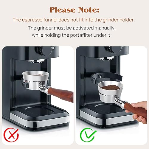 Miniatura 7 de Embudo portafiltro de 2.126 in, embudo dosificador de espresso con embudo magnético de aluminio ligero, embudo dosificador de 2.126 in