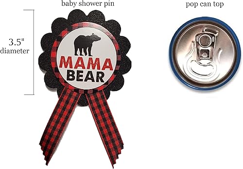 Miniatura 4 de Amy's Bubbling Boutique Inc - Pin de botón con diseño de mamá oso, Cartulina cinta de grogrén