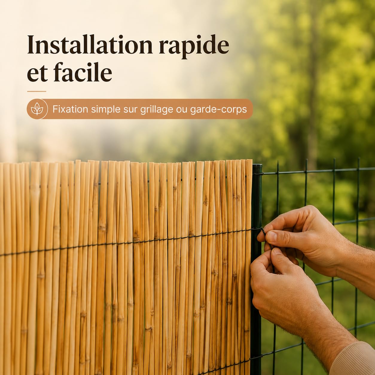 WERKA PRO Lot de 2 Brise-Vue Canisse en Roseau Naturel, 1 x 5 m, Liens en Fil de Fer Plastifié, Occultant pour Clôture et Terrasse (100 x 500 cm)