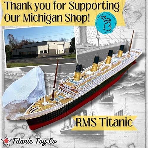 Miniatura 6 de Full Color RMS Titanic Model Ship 1 Ft Long Assembled Titanic Toys For Kids, Historically Accurate Titanic Toy, Titanic Ship, Titanic Cake Topper,