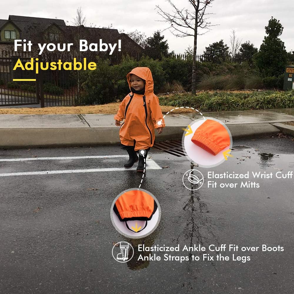 HAPIU Kids Toddler Rain Suit Muddy Buddy Waterproof Coverall