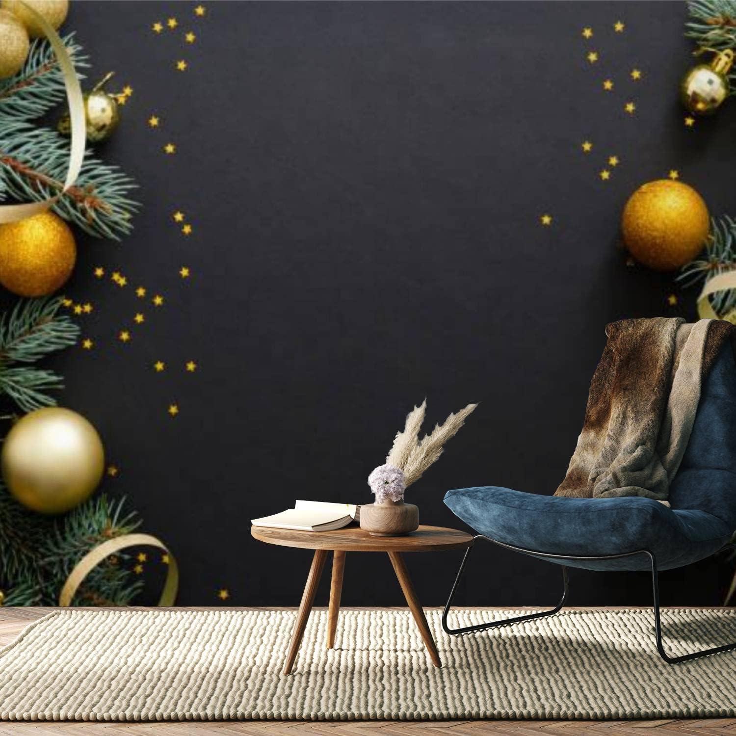 Papier Peint Photo 3D Mural Auto-Adhésif Décoration De Noël Chambre D'Enfants Bar Bureau Salon Restaurant Magasin De Vêtements Couloir Hôtel Décoration Murale Art Mural Affiche Peler Et C-347811956526