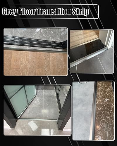 Miniatura 6 de Hrokz Tira de umbral de transición de piso de aluminio de madera a azulejos, tiras reductoras de umbrales de puerta de 36 pulgadas para suelos
