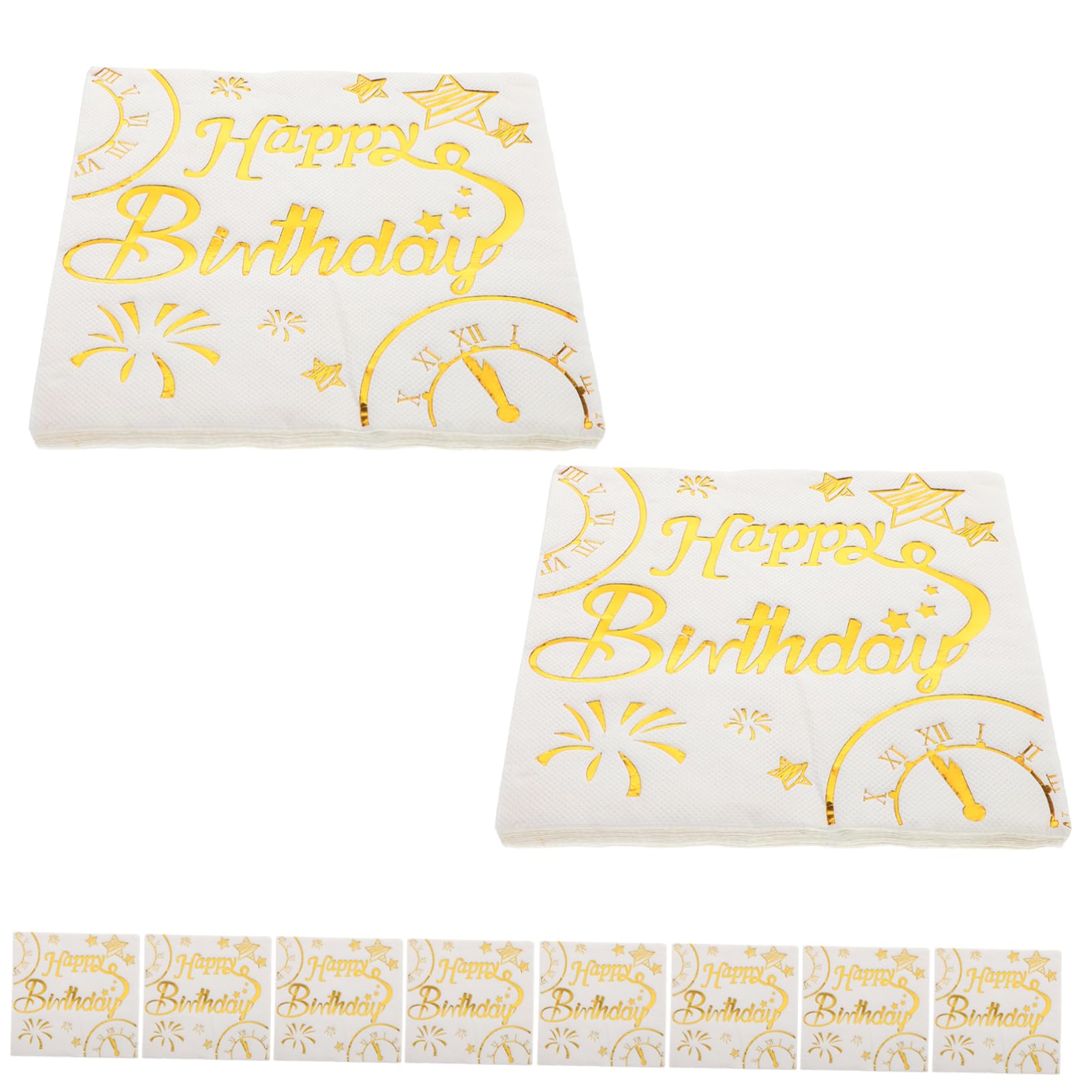 Servilletas para cumpleaños elegantes con sofisticado foil dorado para tus fiestas