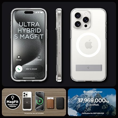 Miniatura 7 de Spigen Funda magnética ultra híbrida S MagFit diseñada para iPhone 15 Pro Max, antiamarilleo protección de grado militar soporte compatible con