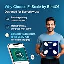 BeatO FitScale Smart BMI Weight Machine for Home | Bluetooth Digital Body Fat Scale & Composition Monitor | Tracks 18 Advanced Body Parameters, Muscle Mass & Fat% | Free BeatO App Sync gallery image