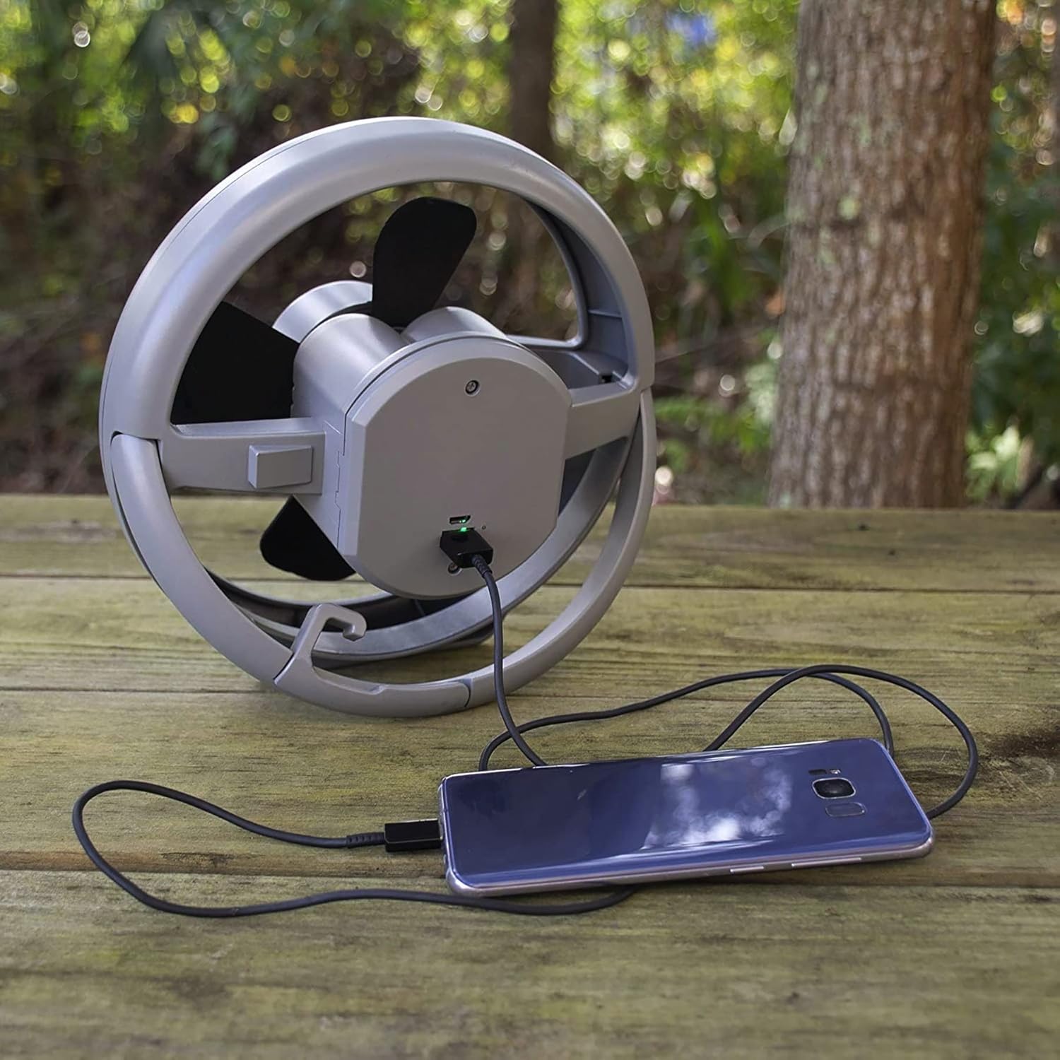 UST Brila USB Rechargeable Fan and Light with Independent Control, Handle, Kickstand and Hook for Camping, Hiking, Emergency and Outdoor Survival