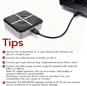 Mcbazel XIM MATRIX ADAPTER for Xbox Series X|S PS5 Xbox One PS4 PC Keyboard Mouse Connection Converter