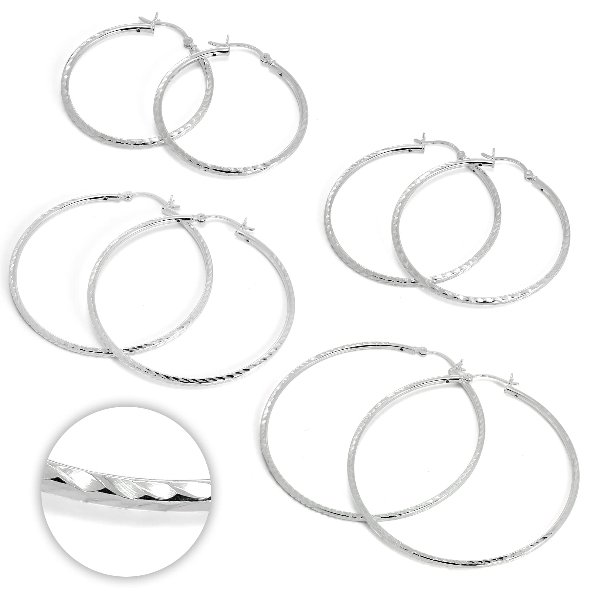 Boucles d'oreilles créoles Argent Sans pierre Blanc 925/1000 - 50180173948R00 • Histoire d'Or
