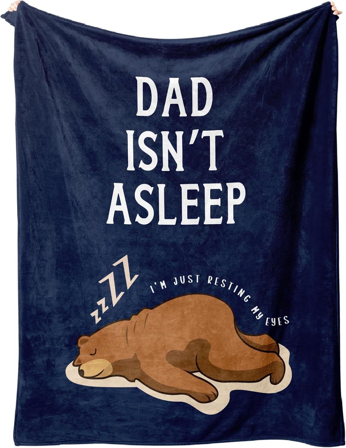 Dad Blanket, Birthday Gifts for Dad, Dad's Birthday Gifts from Daughter Son, Funny Gifts for Daddy, Blue Flannel Throw Daddy Blanket 50" x 60" Inches