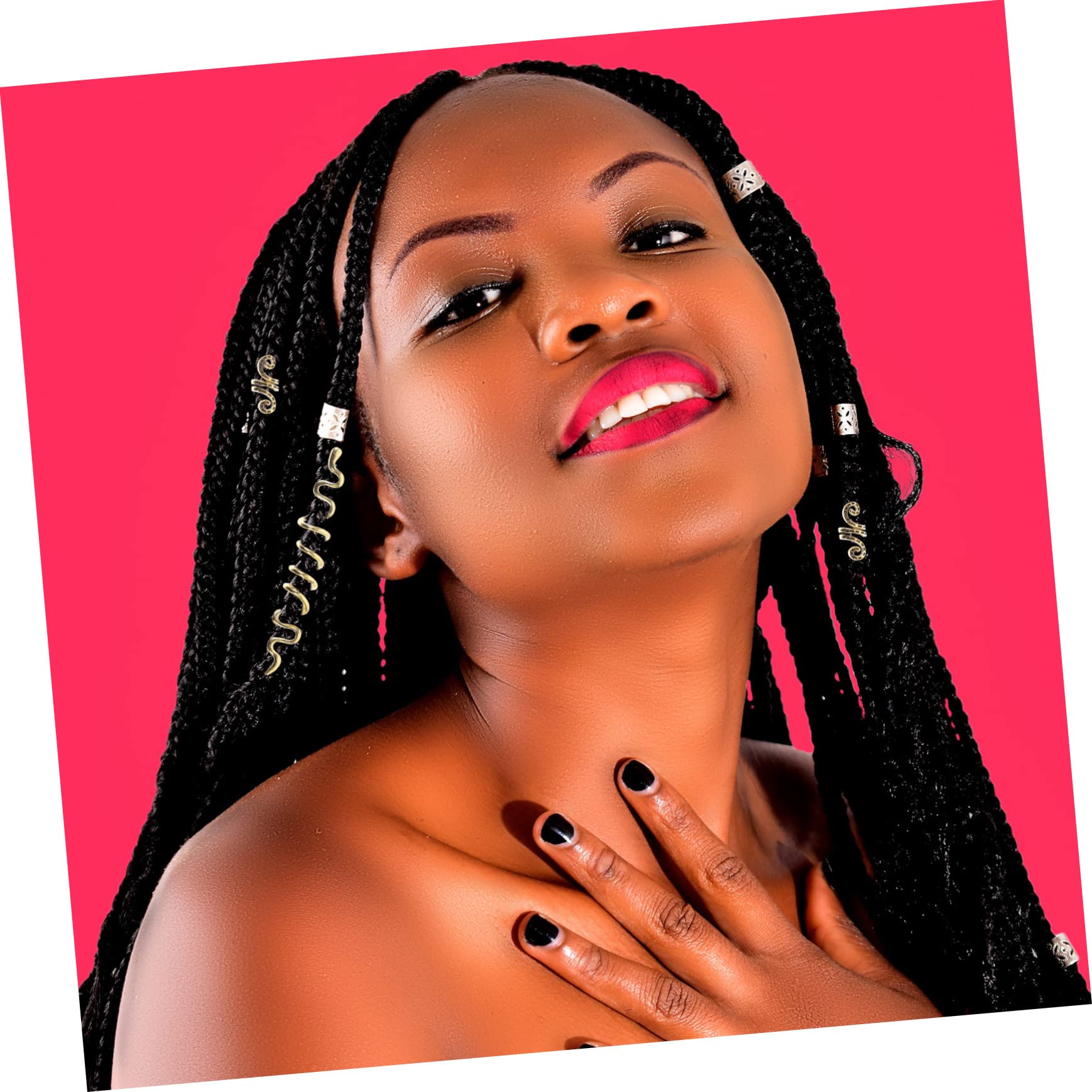 30 Piezas Rastas Africanas Señora Partes Pinzas De Pelo De Metal Para Mujer Encantos De Trenza Clips De Decoración De Colgantes De Pelo Puños De Pelo Aleación Colocar Tejer Perder