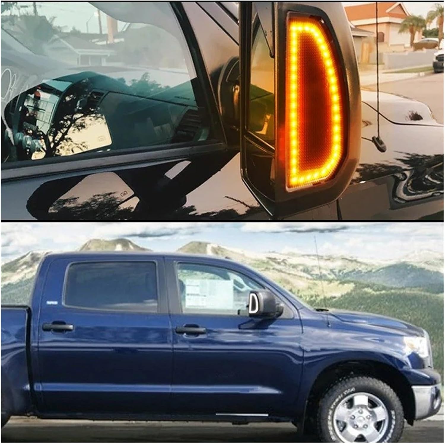 【入荷極小！新作】ドア ミラー ウインカー ライト タンドラ 2007-2021用 2個 LED 車用フロントサイドビューミラーターンシグナルライト 