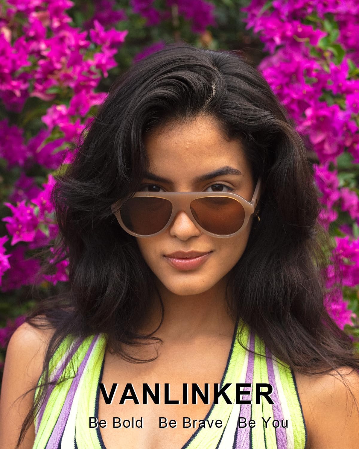 VANLINKER Retro Aviator Polarized Sunglasses for Men Women Trendy 70s Vintage Plastic Frame Sun Glasses VL9750 - Image 2