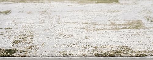 Miniatura 7 de RUG BRANCH Vogue - Tapete abstracto de 3 x 5 pies (2 pies 8 pulgadas x 4 pies 8 pulgadas), contemporáneo, verde y beige, para sala de estar,