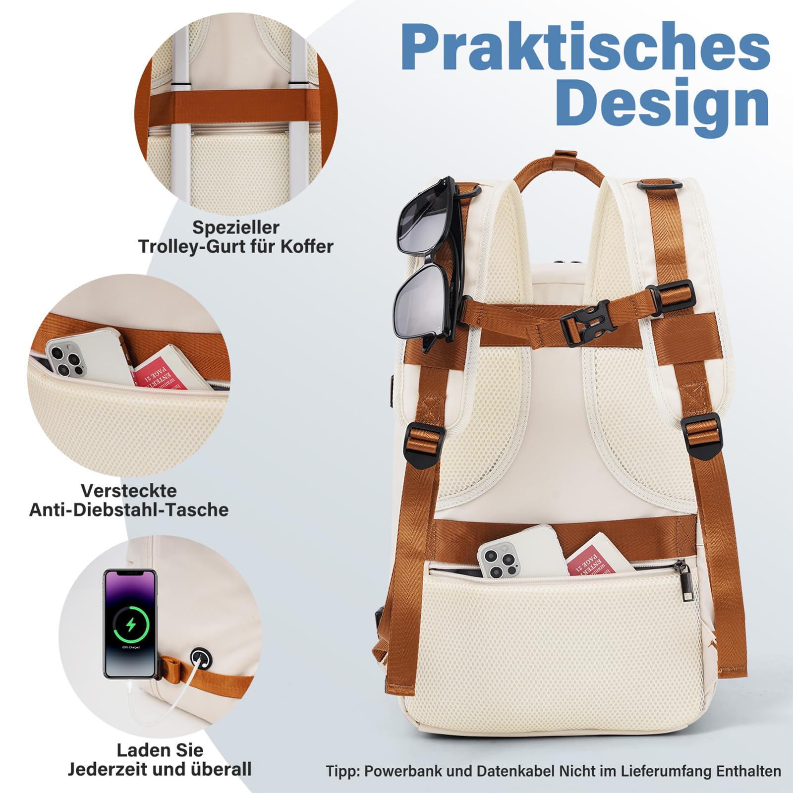 COOLIFE Ryanair Kabinenkoffer-Set 2tlg - 55x40x20+40x30x20 cm EasyJet TSA | PC+ABS Handgepäck Koffer, 4 Doppelrollen, Handgepäck Rucksack, Laptopfach – für Priority-Boarding, Städtetrips & Freizeit