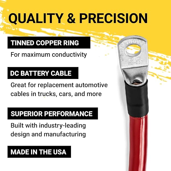 Spartan Power 4 AWG or 25 mm² 3.66 Meters Battery Cable Set with M10 Ring Terminals - 4