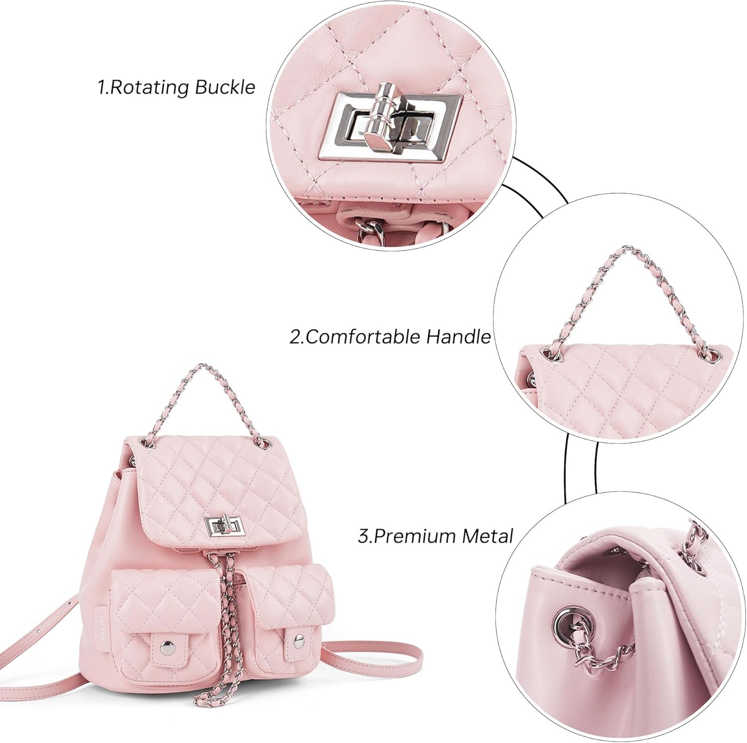 Leather Backpack Purse for Women Fashion Multipurpose Design Handbag Ladies Shoulder Bags Travel Backpack Brown