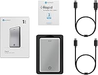 Vista 6 de unidad externa portátil de estado sólido con SSD USB 3.0, rápido, Negro