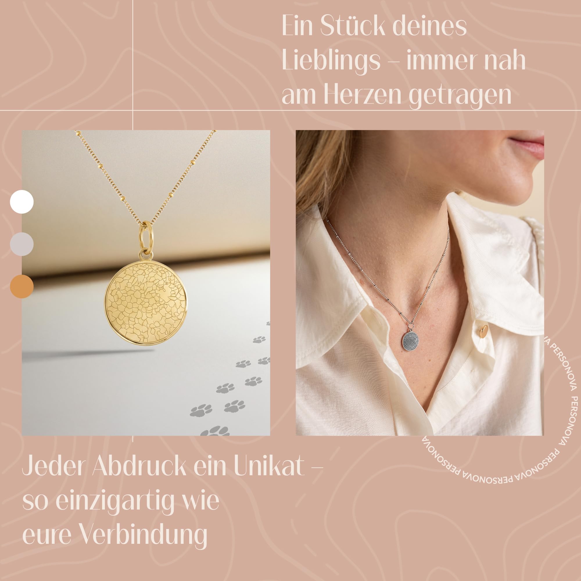 Personalisierte Nasenabdruck Kette Hund Katze – Memorial Halskette mit Gravur – Haustier Nasen Abdruck Anhänger mit Name – Erinnerungsstück mit Buchstaben & Geburtsstein – Tierliebhaber Geschenk