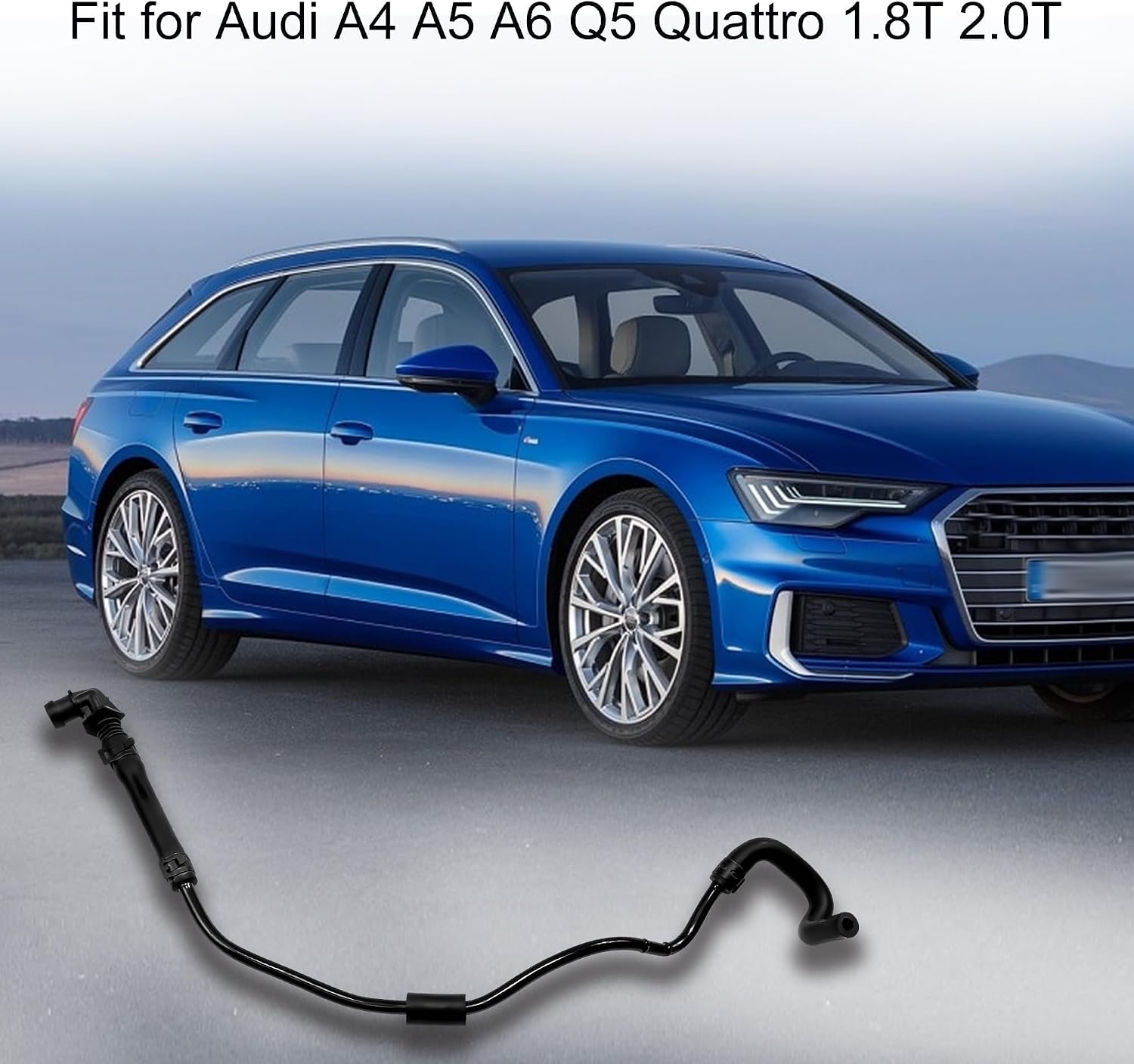 Engine Coolant Overflow Tank Pipe Fit for Audi A4 2.0L A/T 2017 2018 2019 Replace 06L121081F 06L121081K Upper Center Vent Hose