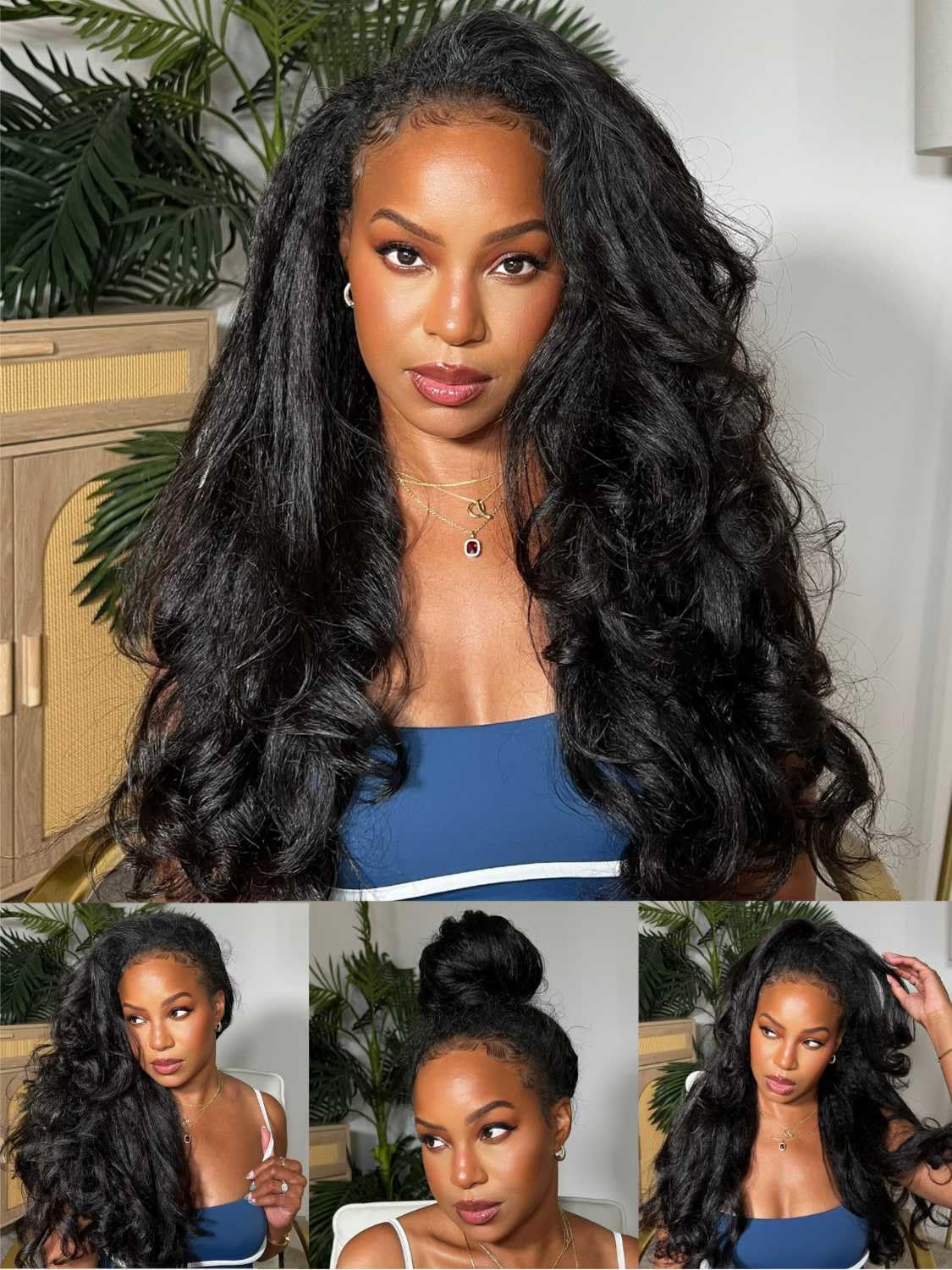 Beauty Forever V Part Wig Human Hair Kinky Straight No Leave Out Upgraded U Part Wigs For Women,10A Grade Yaki Straight Wear and Go Clips In Glueless