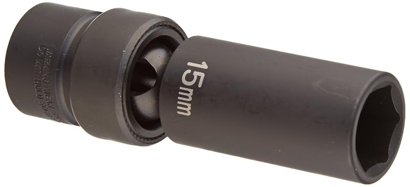 Soquete universal profundo Grey Pneumatic 15 mm com encaixe de 9,5 mm (3/8 pol.) 1015UMD, 1 peça