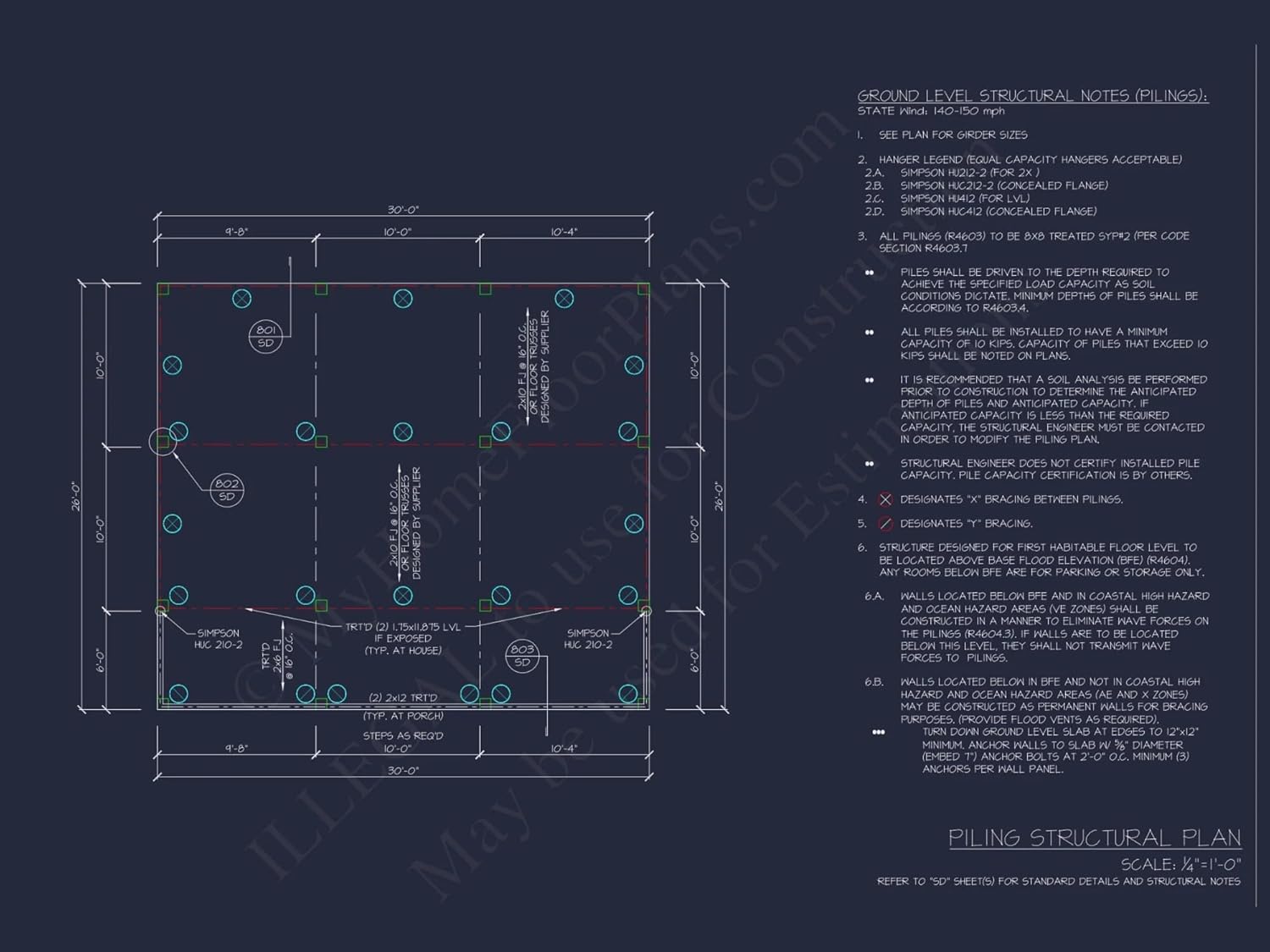 19-1008 House Plan - Compact Beach House Plan with 1-Story CAD Designs & Blueprint
