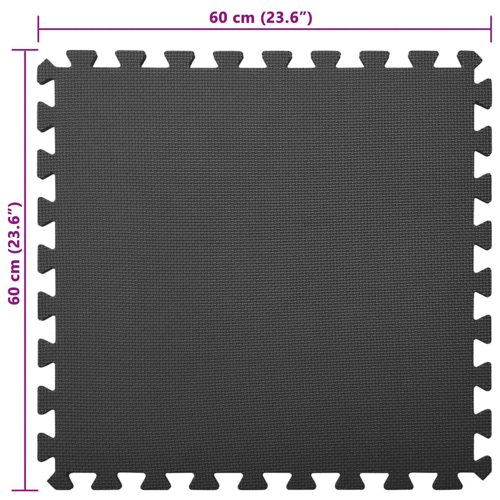 vidaXL Tapis de Sol de Piscine 6 pc Noir 2,16 ㎡ Mousse EVA