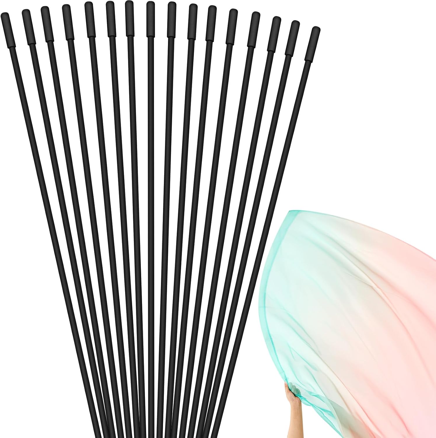 Jetec 8 Pcs Flex Rods for Worship Flags 44 Inch/ 112cm Durable Flexible Fiberglass Poles 0.3cm Diameter Flexible Sticks for Worship Dance Praise Flags