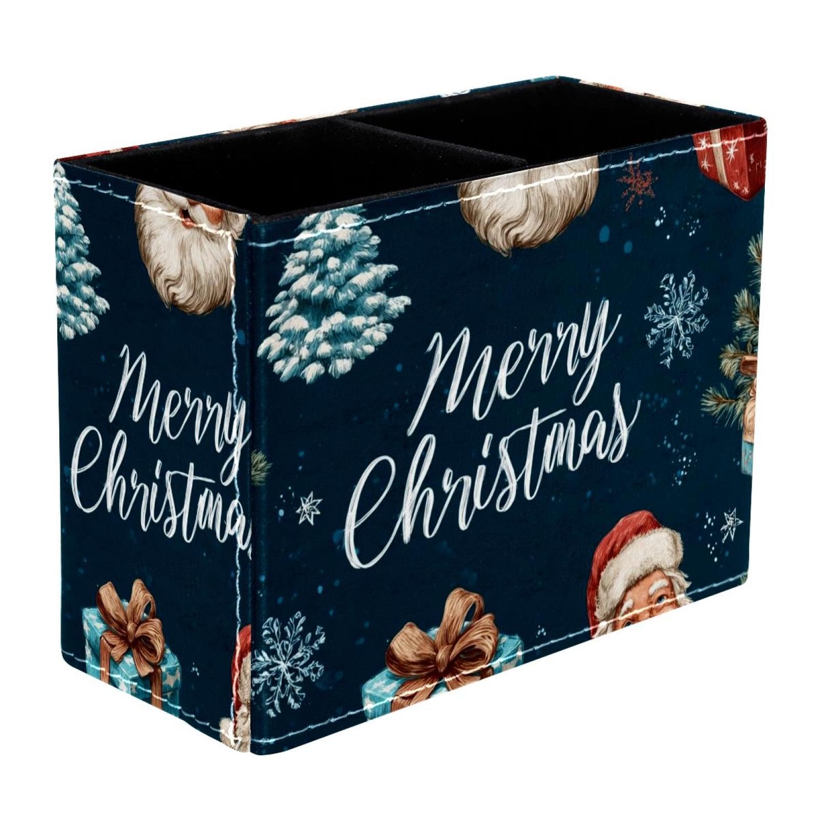 sanfly fish Merry Christmas Desktop Storage Box Pencil Holder, Stationeries and Desk Supplies Organizer for Home, Office & School