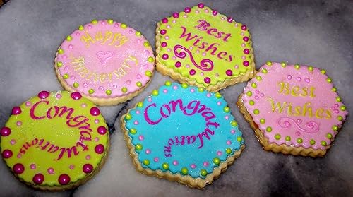 Miniatura 6 de Designer Stencils Plantillas de dulces y galletas para ocasiones especiales (felicitaciones, mejores deseos, feliz cumpleaños y aniversario),