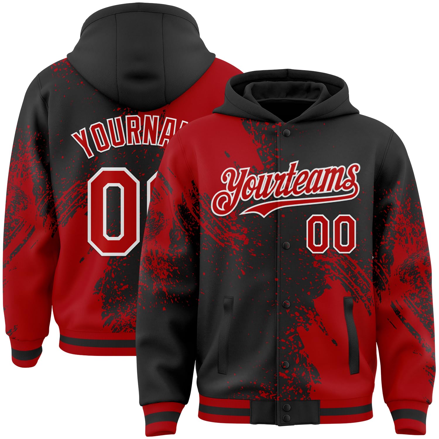 Custom Baseball Team Hooded Jacket Personalized Novelty Varsity Jackets Bomber Jerseys for Men Women Boys Girls