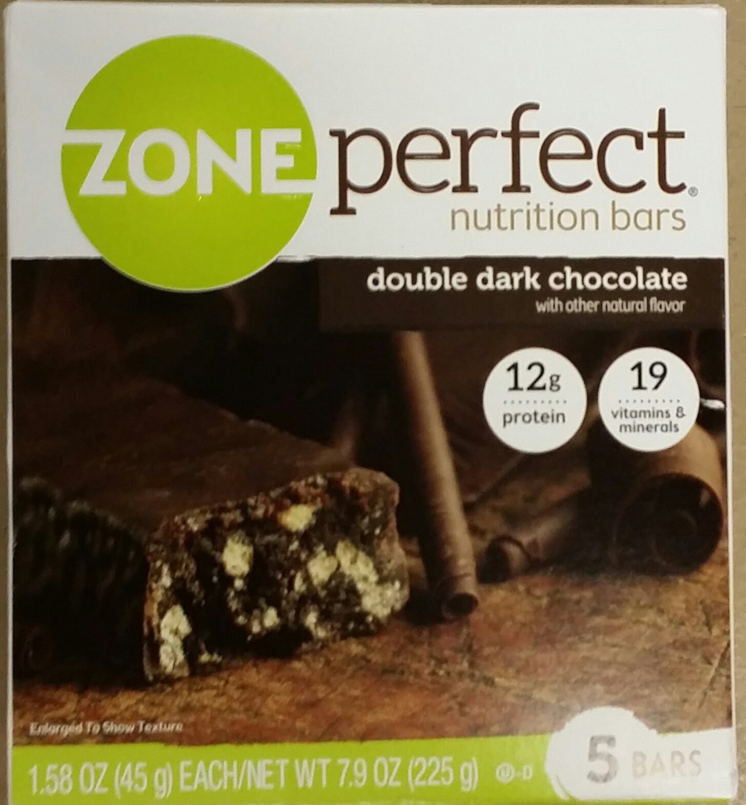 ZonePerfect Double Dark Chocolate Nutrition Bars 5 Bars Per Box Size 7.9 Ozs - 4 Pack