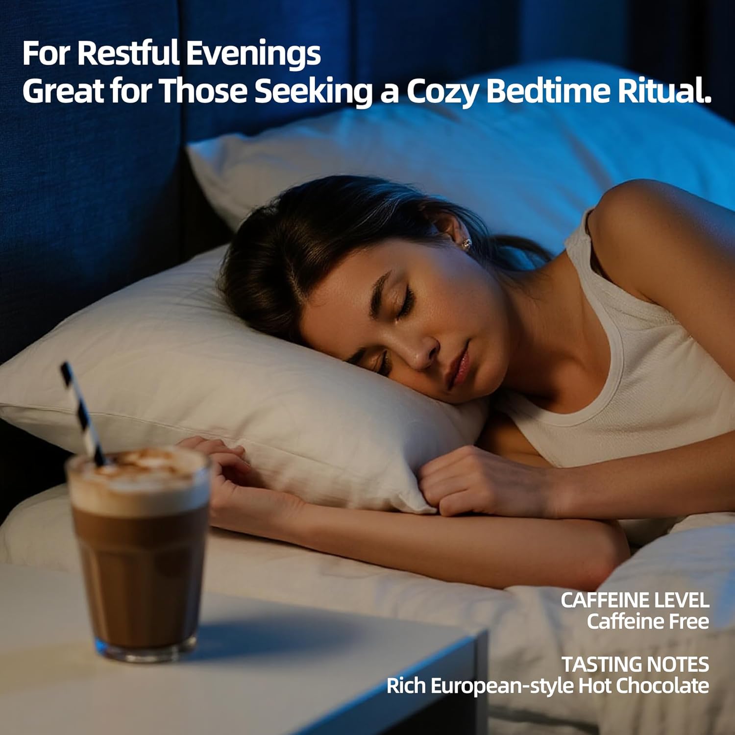 Mushroom Hot Cocoa for Sleep, 40 Servings, Mushroom Hot Chocolate Powder, 14 Mushroom Blend with Magnesium Glycinate, Melatonin, L-Theanine, GABA | Relaxation Calm Aid | Vegan, Keto-Friendly, Gluten-Free - Image 7