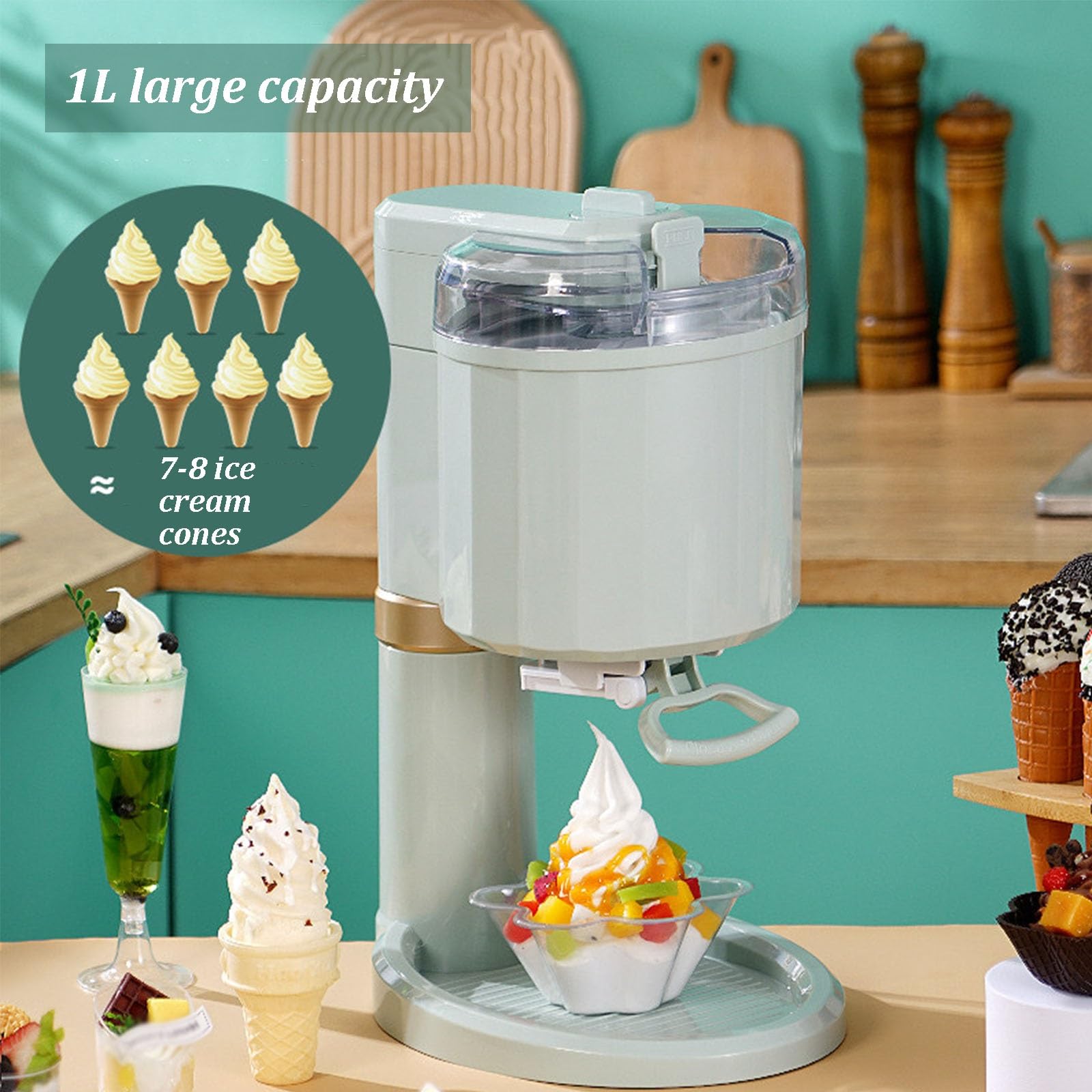 Amazon | ソフトクリームメーカー — 1L 自動ミニ製造機（ロータリー