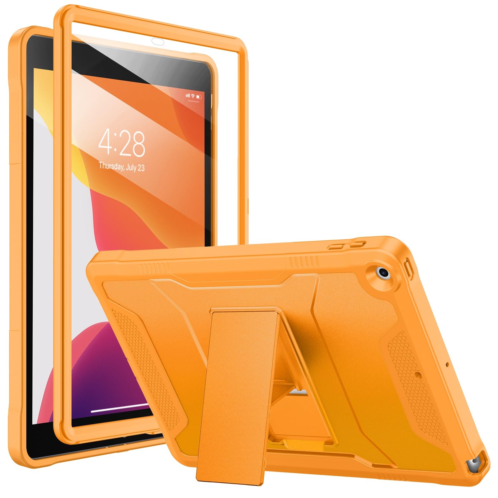 Soke Case for iPad 9th/8th/7th Generation 10.2-Inch (2021/2020/2019 Release), with Built-in Screen Protector and Kickstand, Rugged Full Body