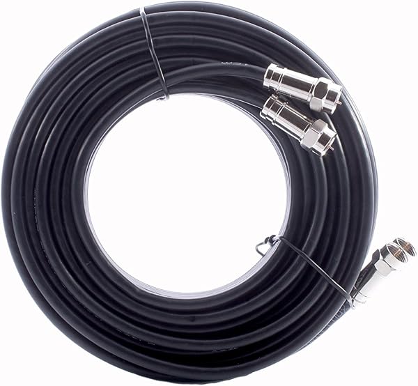 10m Black Twin Satellite Shotgun Cable Extension Kit With Premium Grade Fitted Compression F-connectors As Used By The Professionals For Sky+ , HD , Freesat Allows You To Relocate Your Existing Box , Kit Consists Of 10m Sky Double Coax , 20 x Cable Clips , 4 x Connected Compression F-connectors , 2 x F-connector Couplers - 2