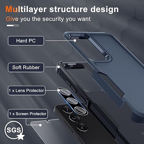 Miniatura 3 de RMOCR Funda protectora para Samsung Galaxy S24 FE, de cuerpo completo, resistente, a prueba de golpes, con correa de cordón, protector de pantalla