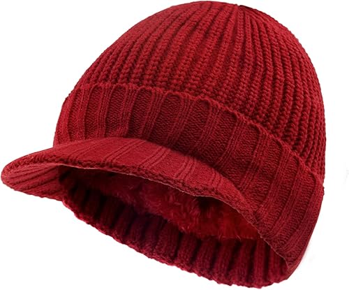 POXIMI Sombrero de punto para hombre con orejeras para invierno, gorro de lana para hombre, gorra de calavera cálida holgada con calentador de orejas