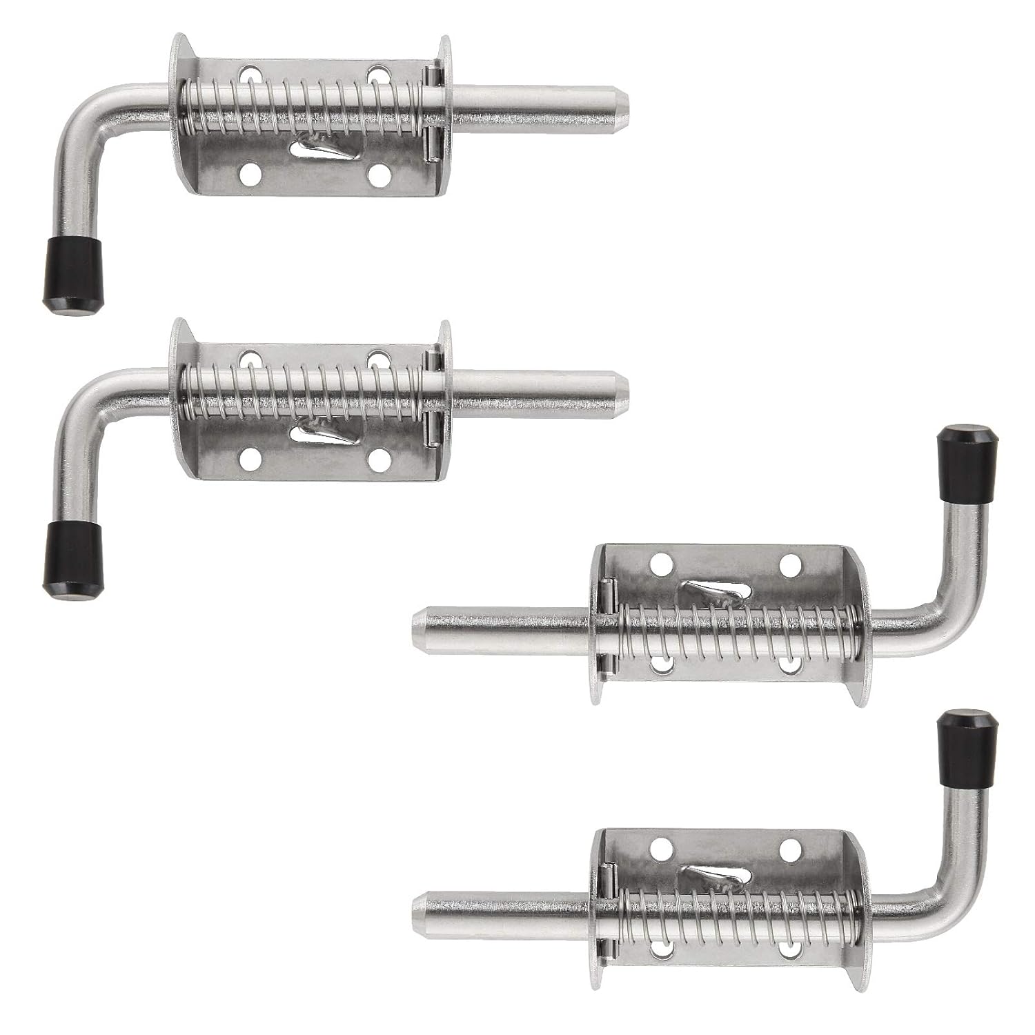 EXPERY Spring Loaded Latch Pin, 304 Stainless Steel Barrel Bolt Thickened 2mm Door Lock, Brushed Finished(4 Pack)