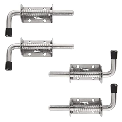 4 Pack Spring Loaded Latch Pin Metal Spring Pin Latch Lock Barrel Bolt 5 Inch Spring Loaded Locking Latch 304 Stainless Steel Barrel Bolt Spring Bolt Latch